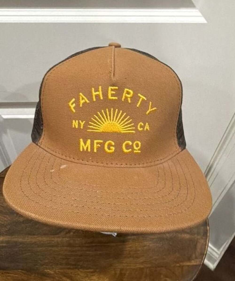 Faherty Mfg Co Trucker Hat Brown Mesh Snapback Cap